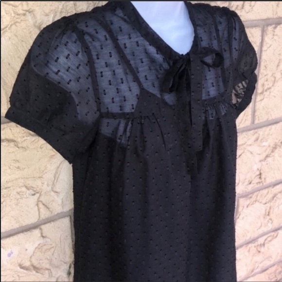Embroidered Sheer Black gorgeous Dress Size XS Wednesday, Adams - Picture 8 of 12